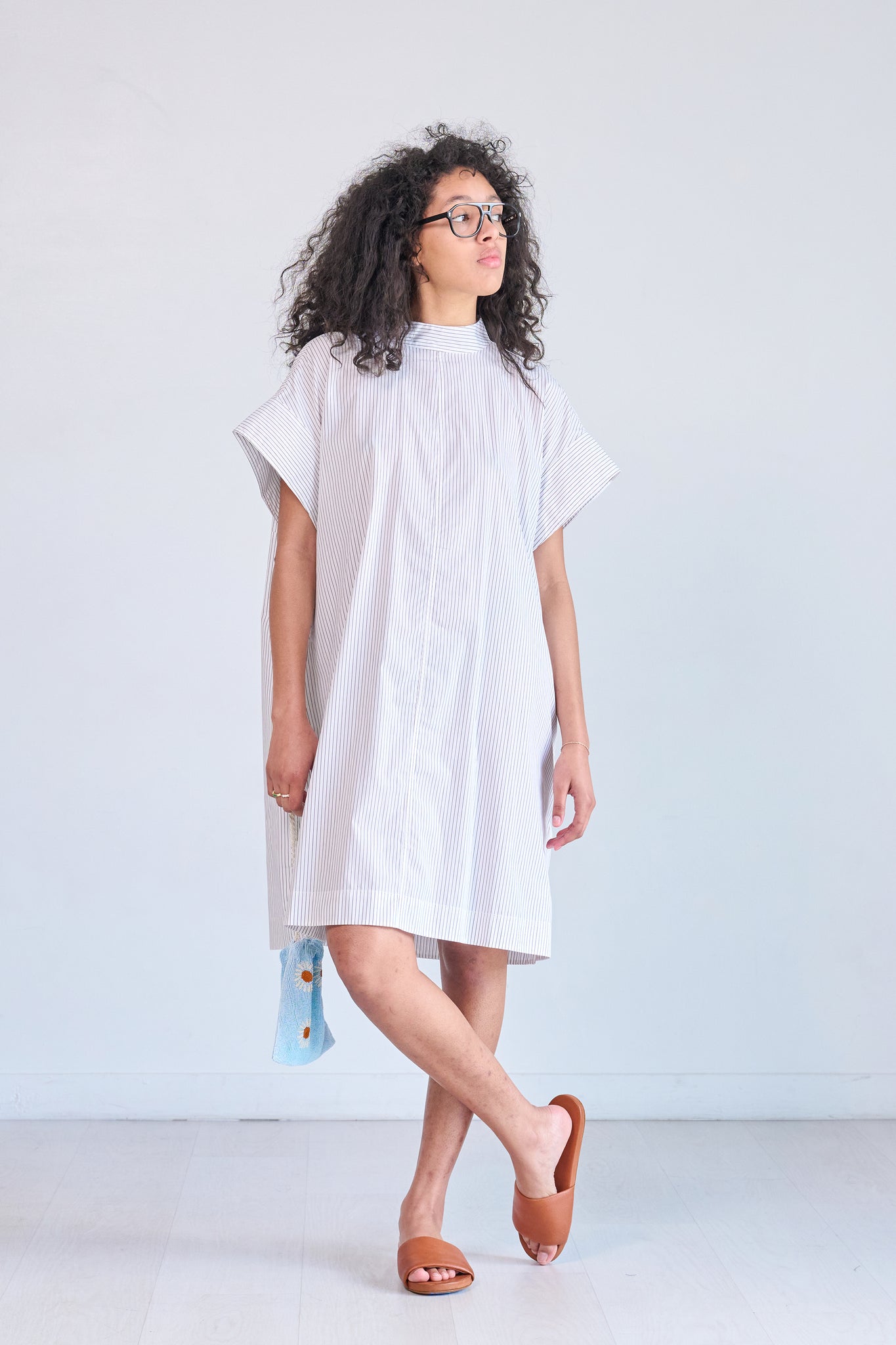 Studio Nicholson - Tepic Dress, Chestnut Fine Stripe