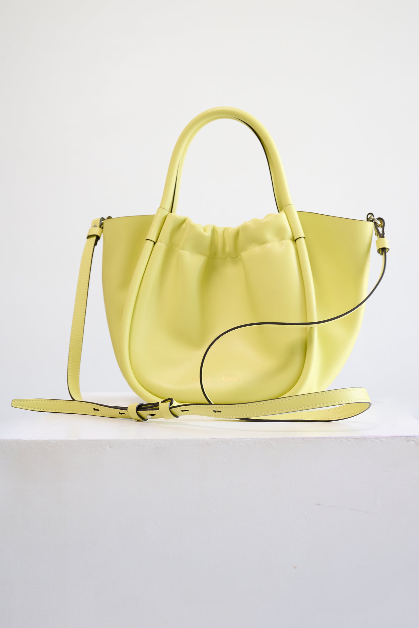 PROENZA - Small Ruched Crossbody Tote, Lemongrass