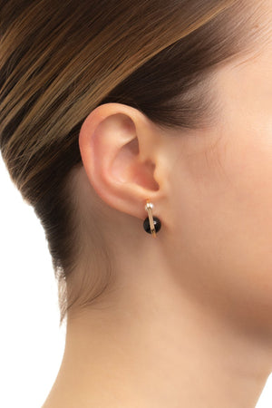HIROTAKA - BELUGA PEARL ONYX PEARL EARRING, ONYX