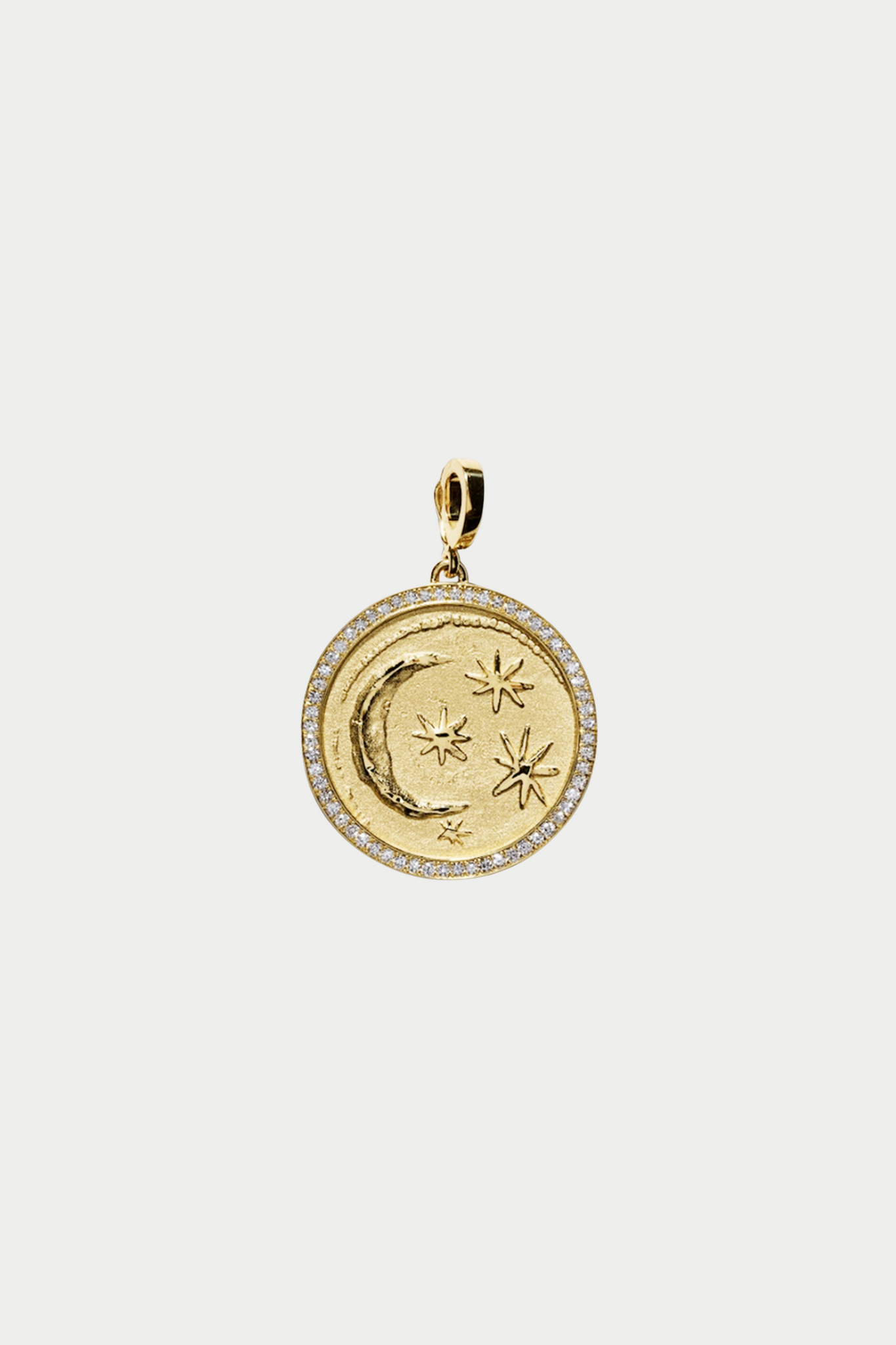 Cosmic Pave Large Diamond Coin, Yellow Gold