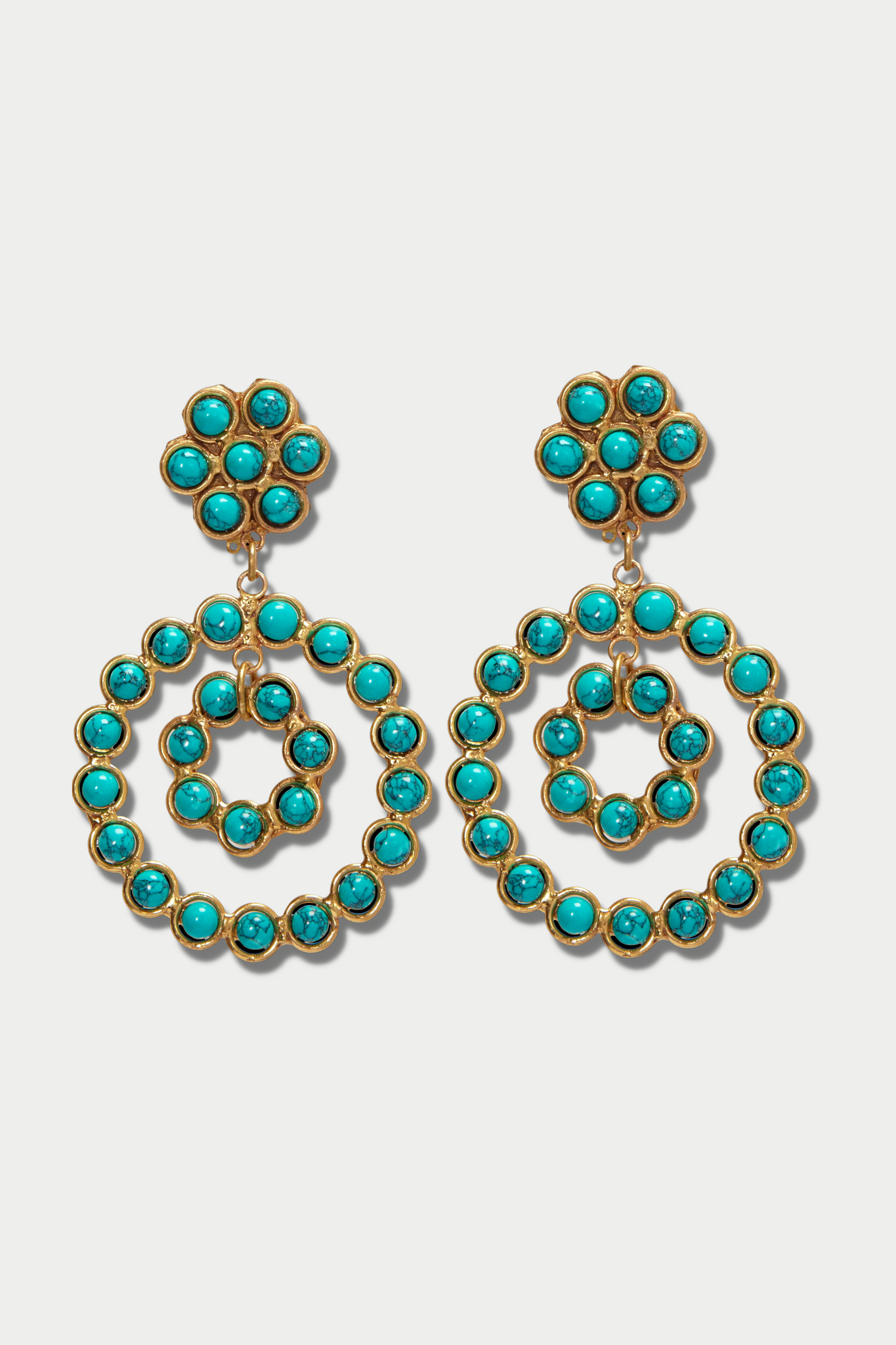 Boucles D'Oreilles Flower Candies, Turquoise