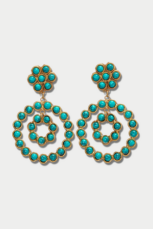 Boucles D'Oreilles Flower Candies, Turquoise