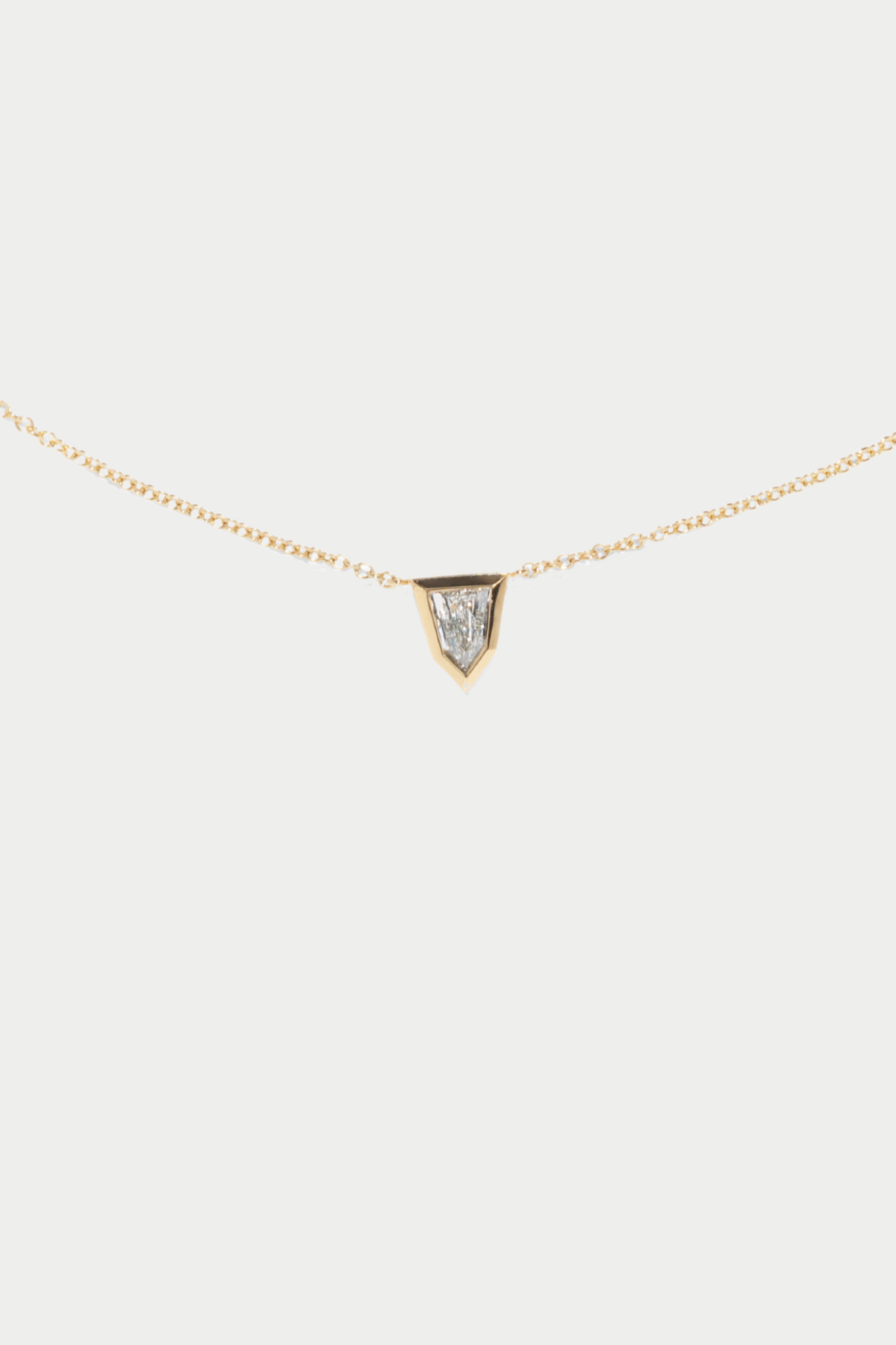 Bullet Diamond Necklace, Yellow Gold