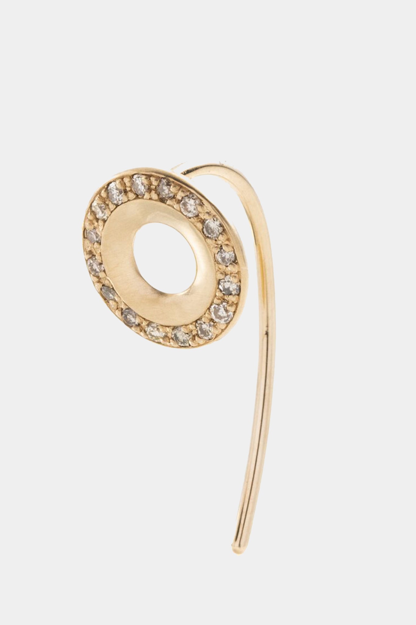 HIROTAKA - WHEEL OF FORTUNE DIAMOND SHORT ARROW earring, YELLOW GOLD