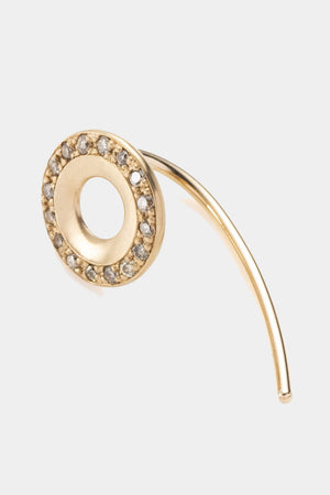 HIROTAKA - WHEEL OF FORTUNE DIAMOND SHORT ARROW earring, YELLOW GOLD