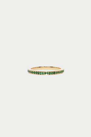 AZLEE - Front Emerald Eternity Band, Yellow Gold