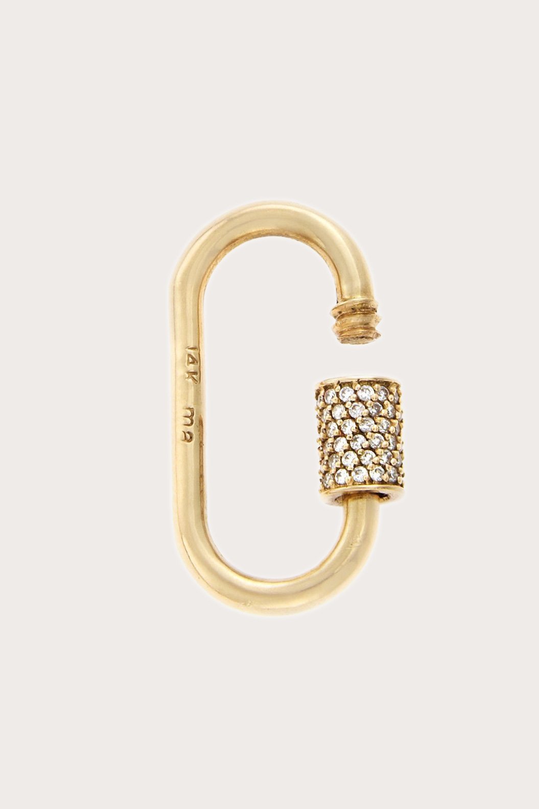 Marla Aaron - Medium Stoned Lock with Diamonds, Gold