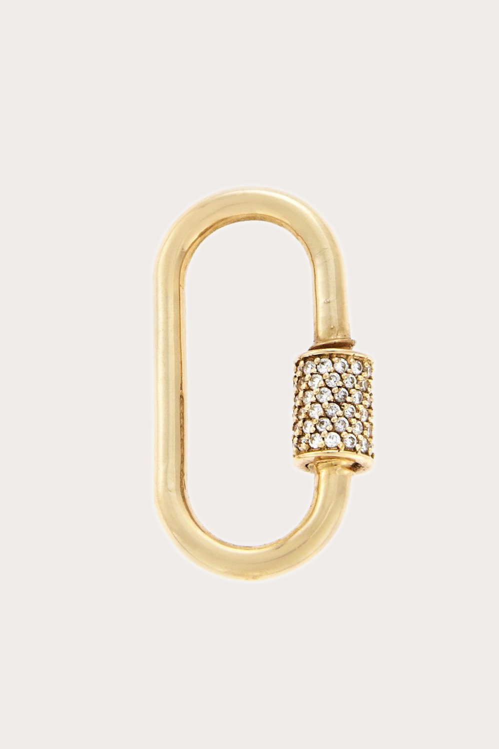 Marla Aaron - Medium Stoned Lock with Diamonds, Gold