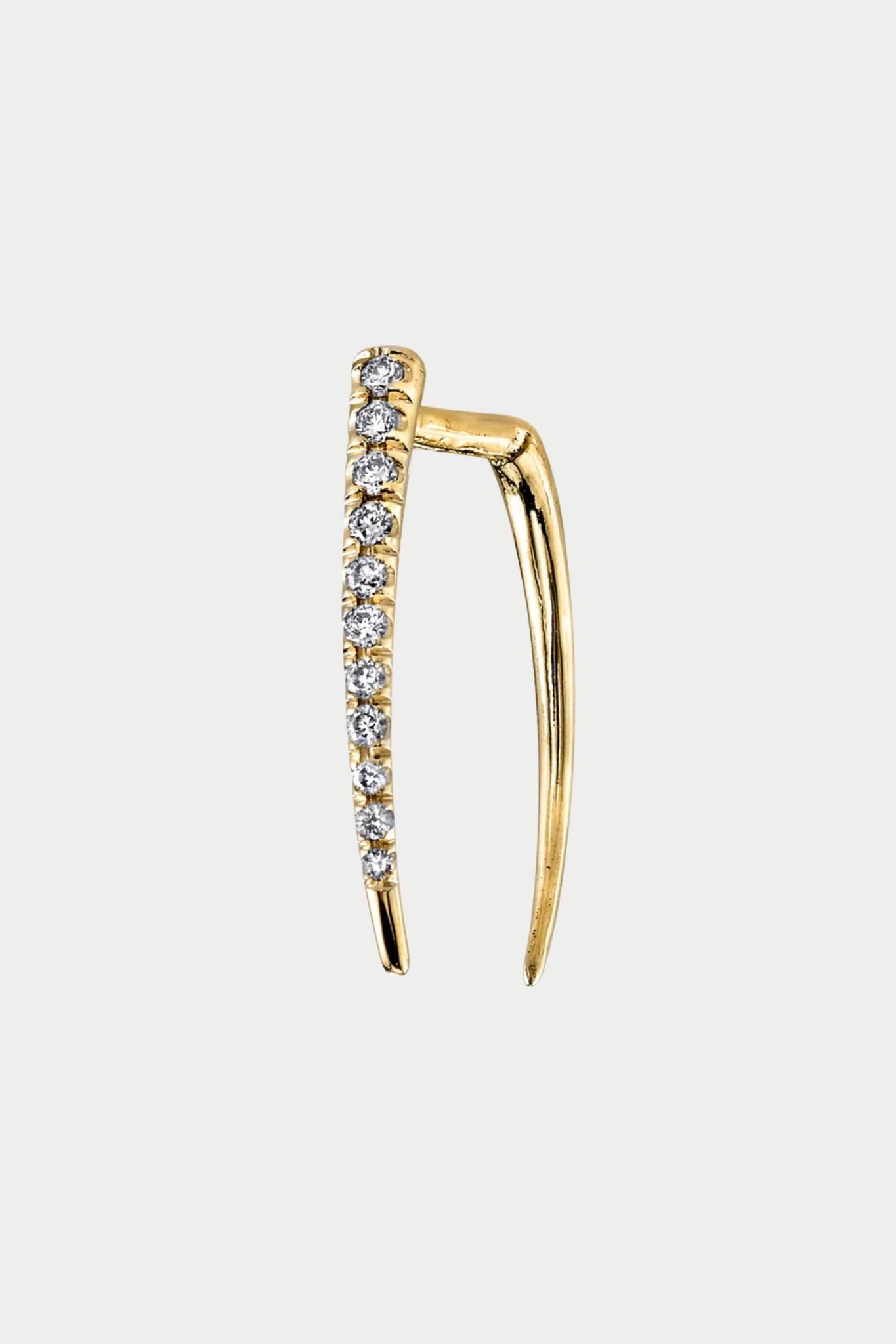 Infinite Tusk Earring With Diamonds, White Pave