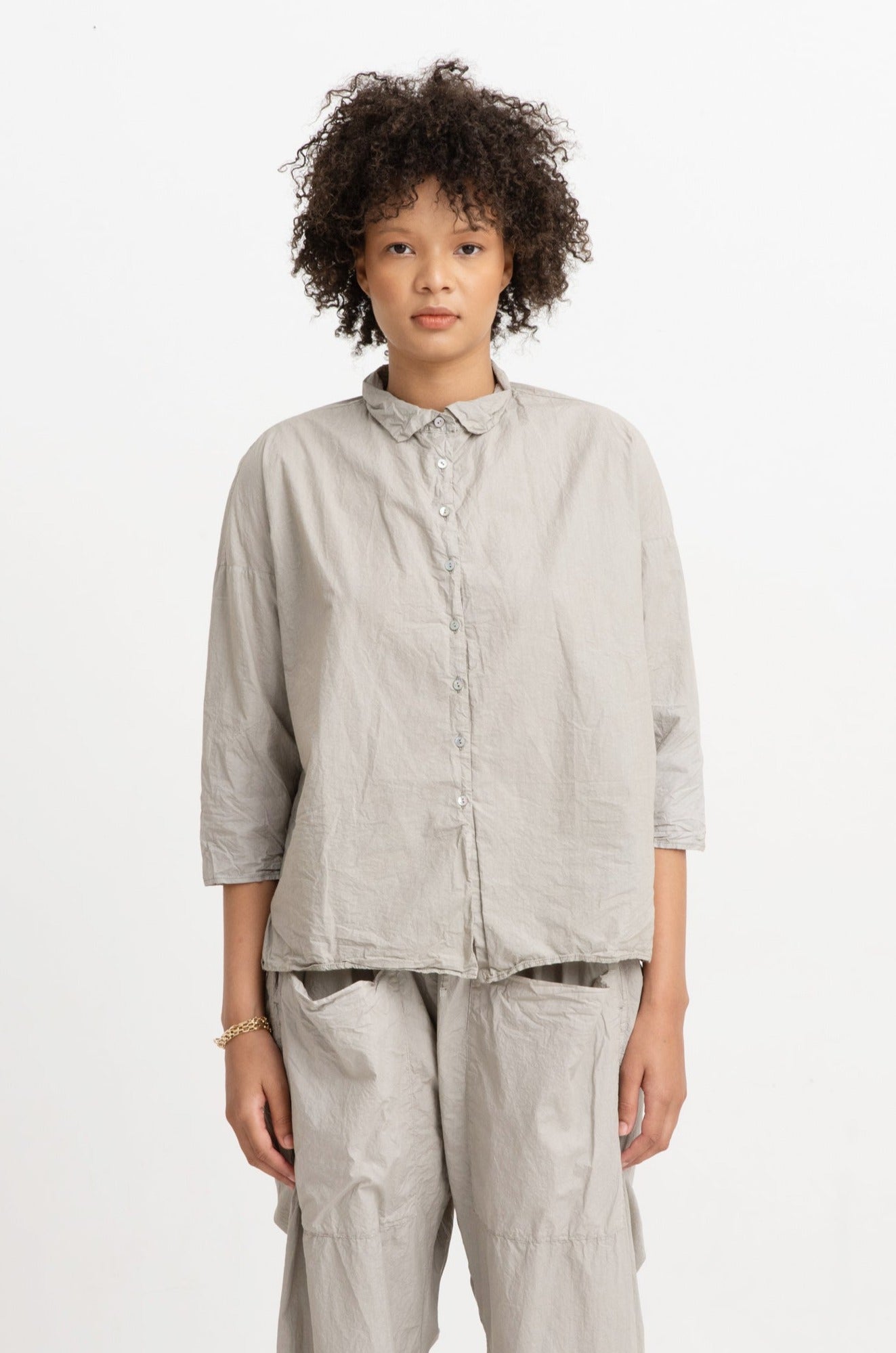 Album di Famiglia - Short Collar Shirt, Stone Grey