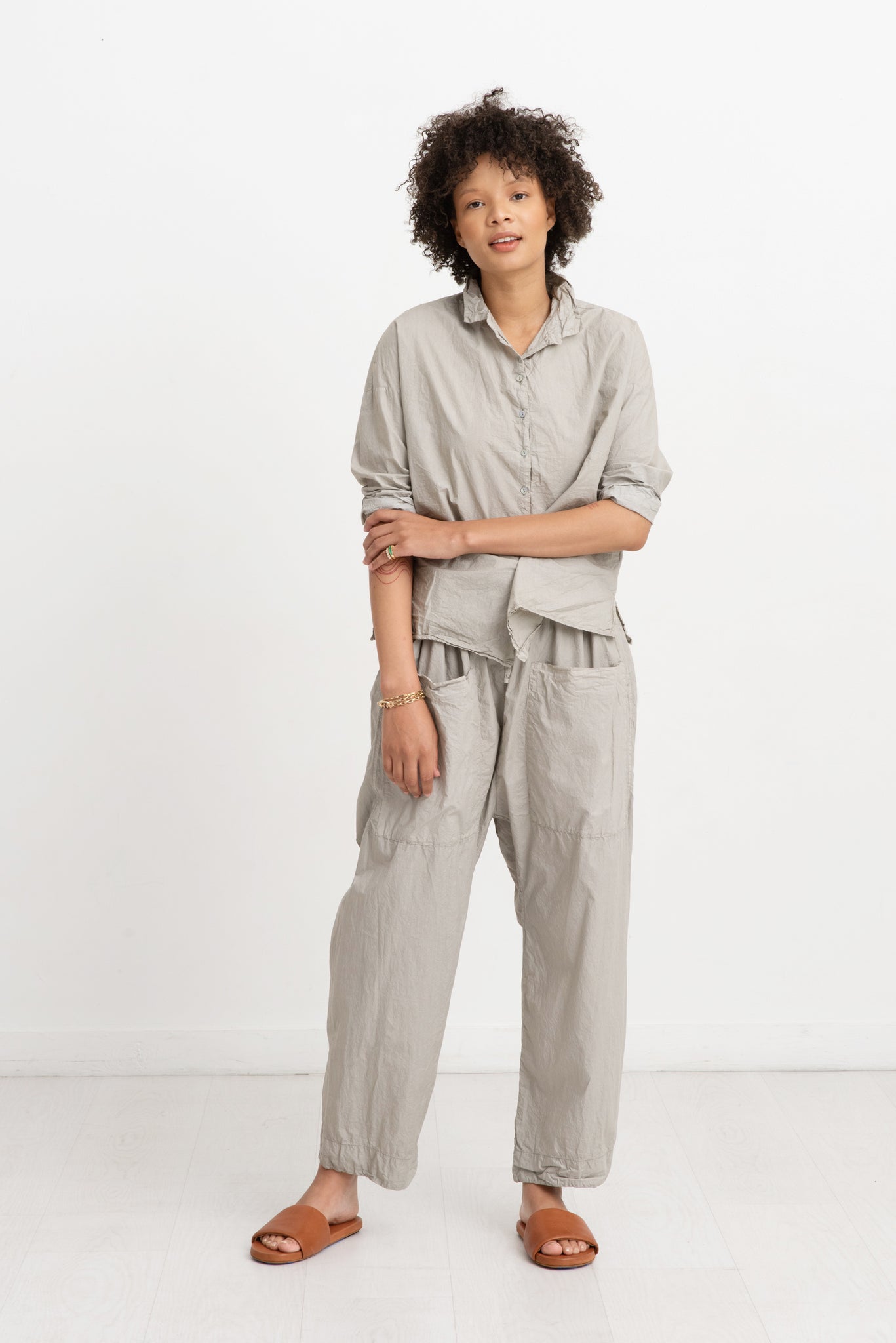 Album di Famiglia - Short Collar Shirt, Stone Grey