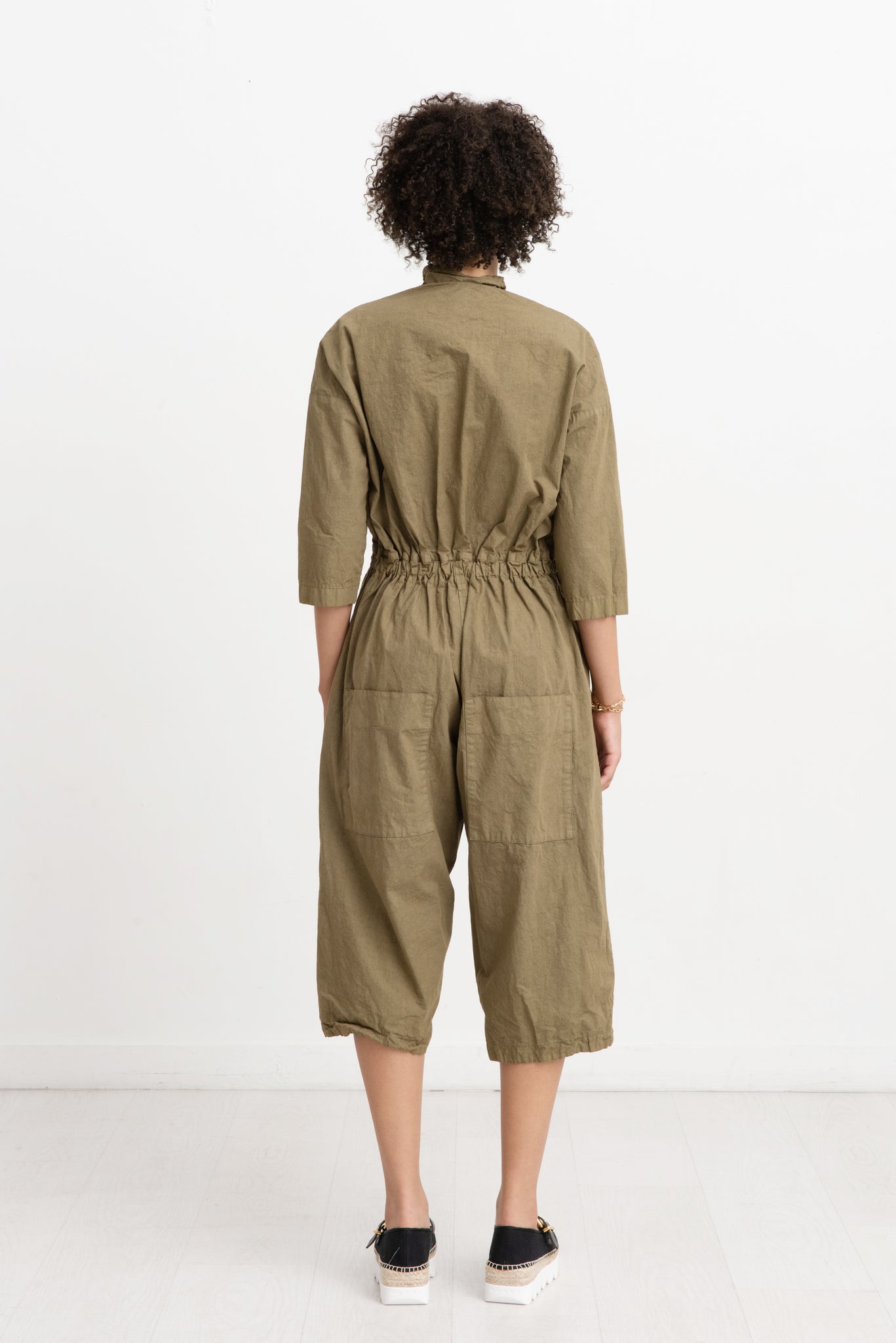 Album di Famiglia - Tailored Collar Jumpsuit, Khaki