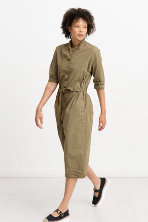 Album di Famiglia - Tailored Collar Jumpsuit, Khaki