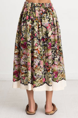 ANNTIAN - Wide Skirt, Panel Print K - Pressed Flowers