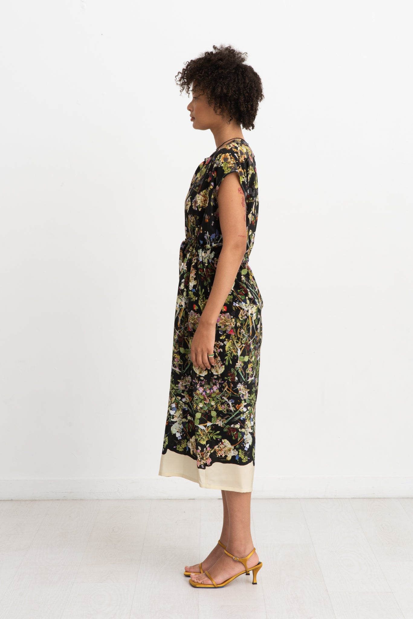 ANNTIAN - Simple Dress, Print J - Pressed Flowers
