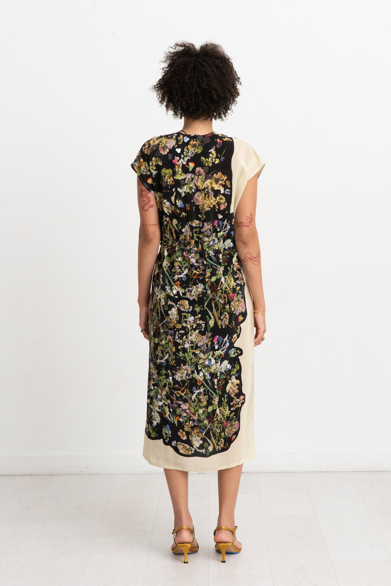ANNTIAN - Simple Dress, Print J - Pressed Flowers
