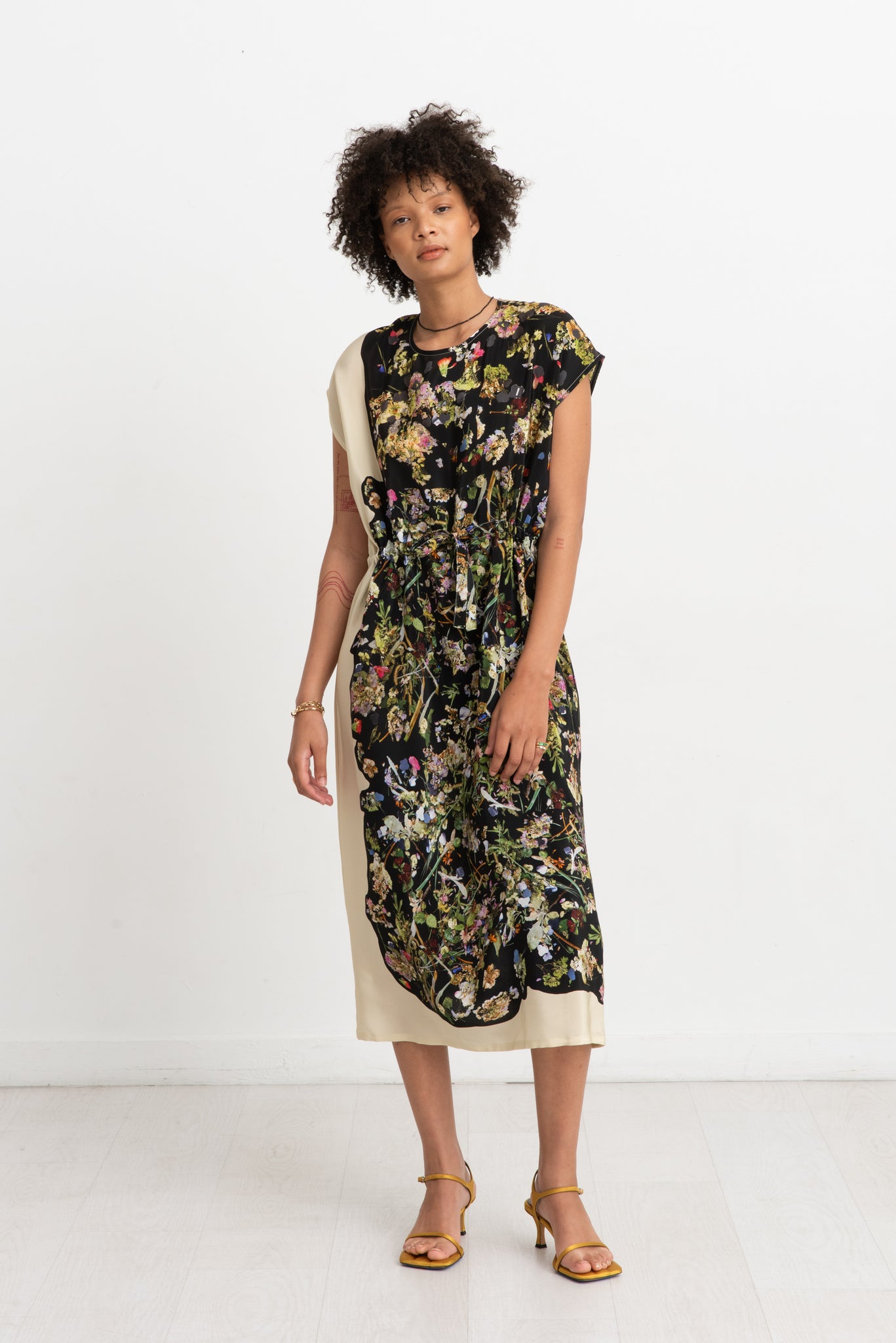 ANNTIAN - Simple Dress, Print J - Pressed Flowers