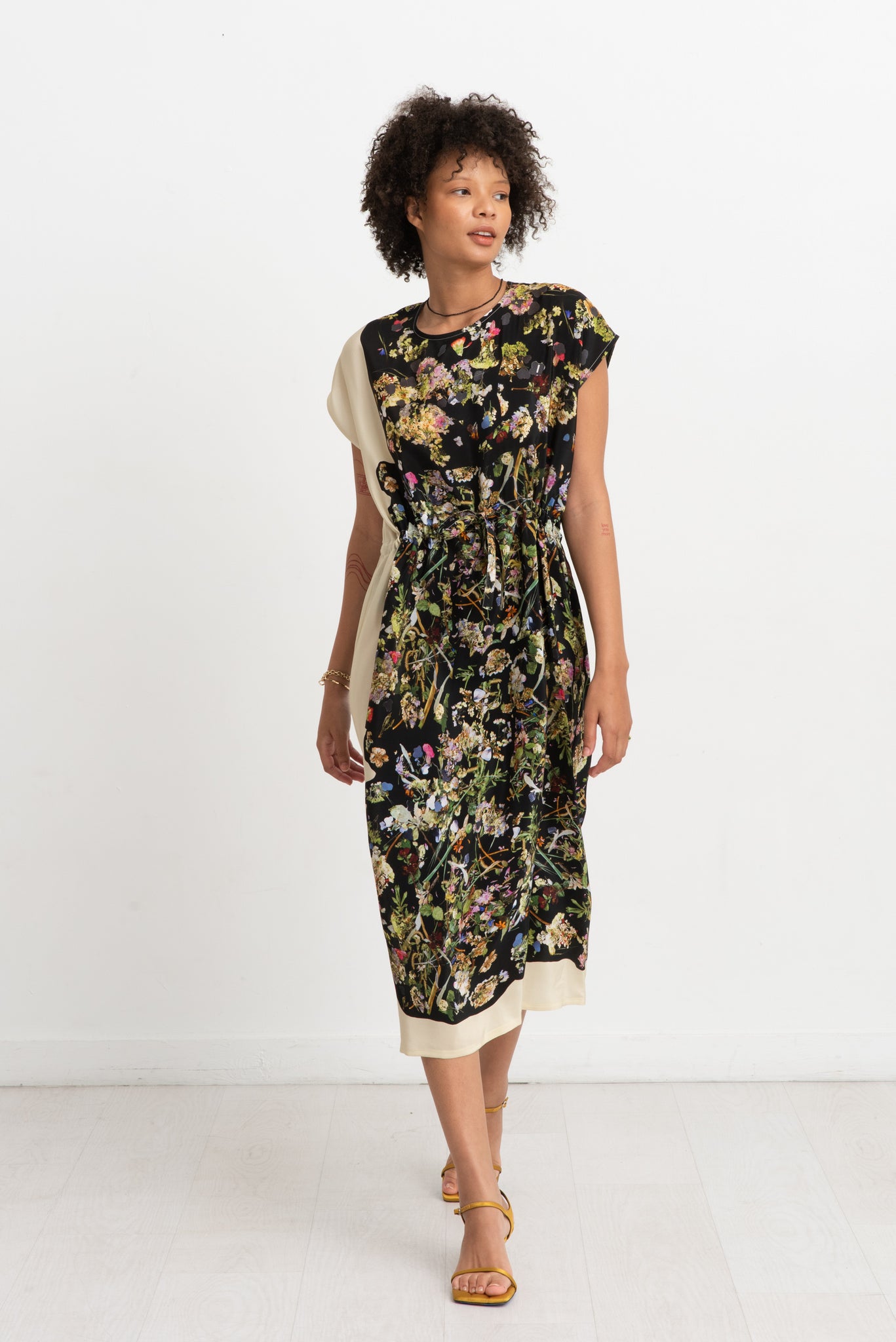 ANNTIAN - Simple Dress, Print J - Pressed Flowers