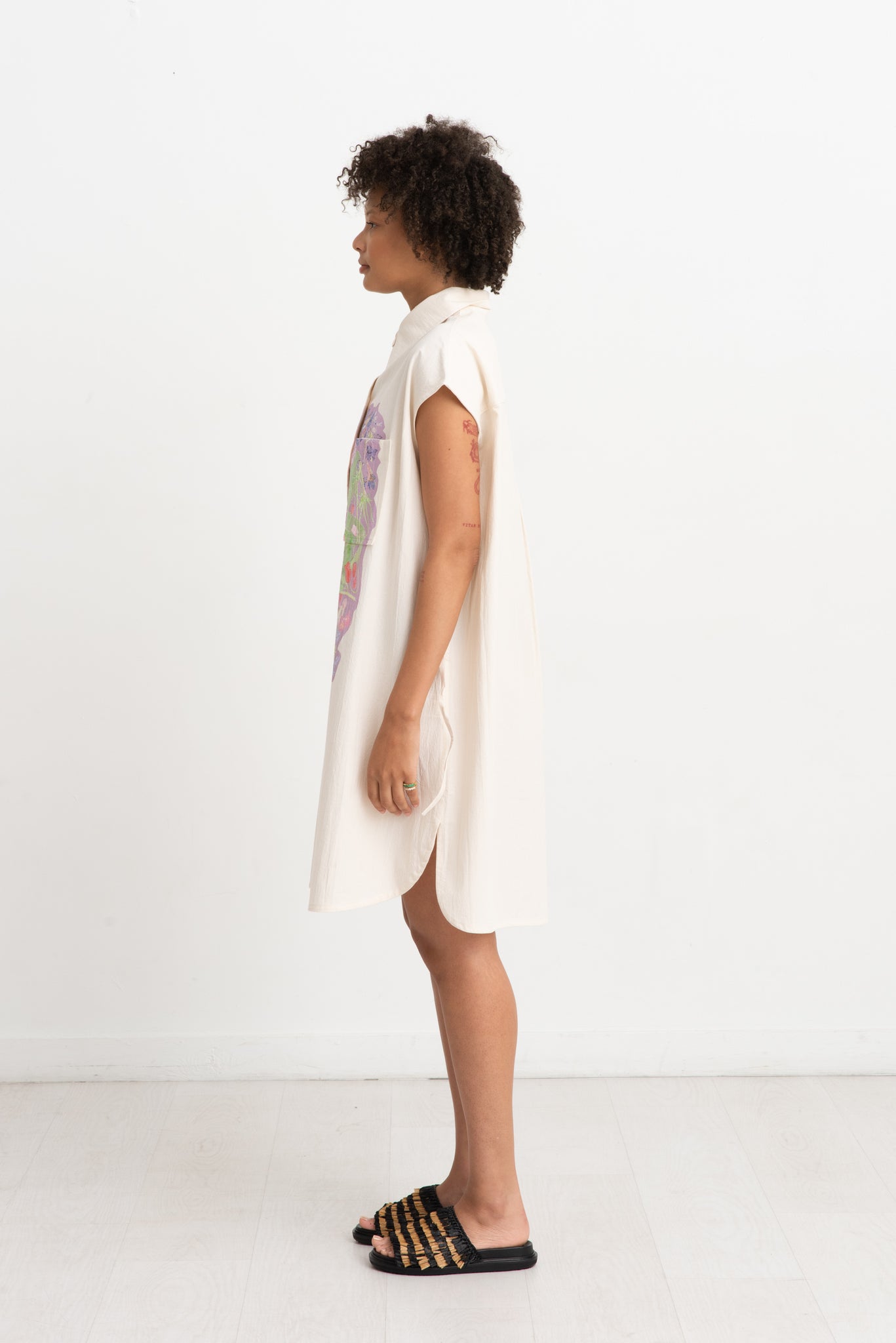 ANNTIAN - Shirt, White - 3D Print Flowers