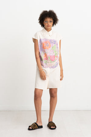 ANNTIAN - Shirt, White - 3D Print Flowers