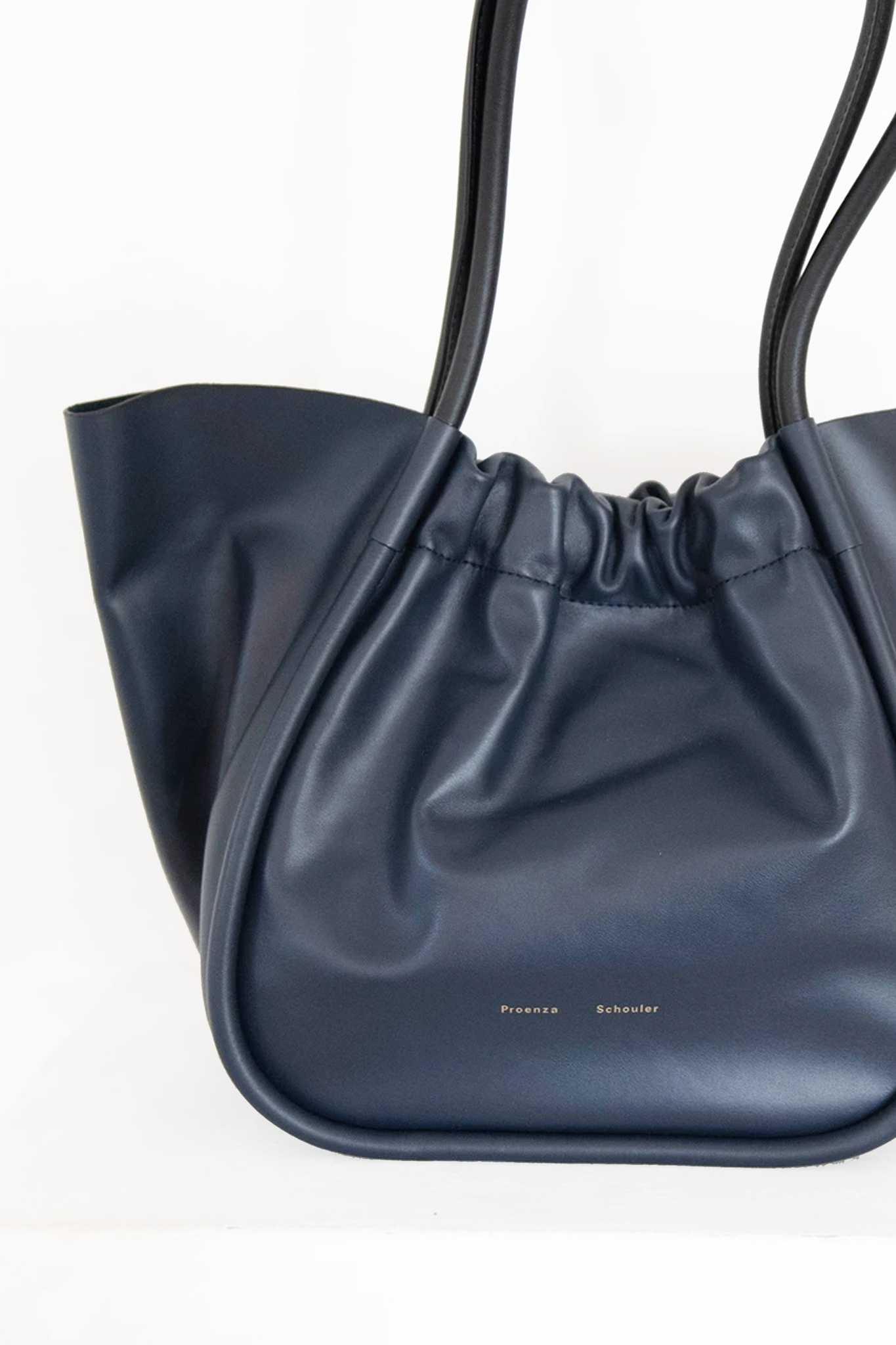 Large Ruched Tote, Navy