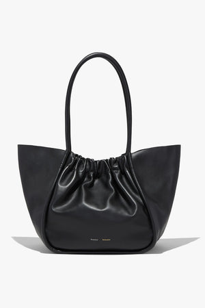 Large Ruched Tote, Black