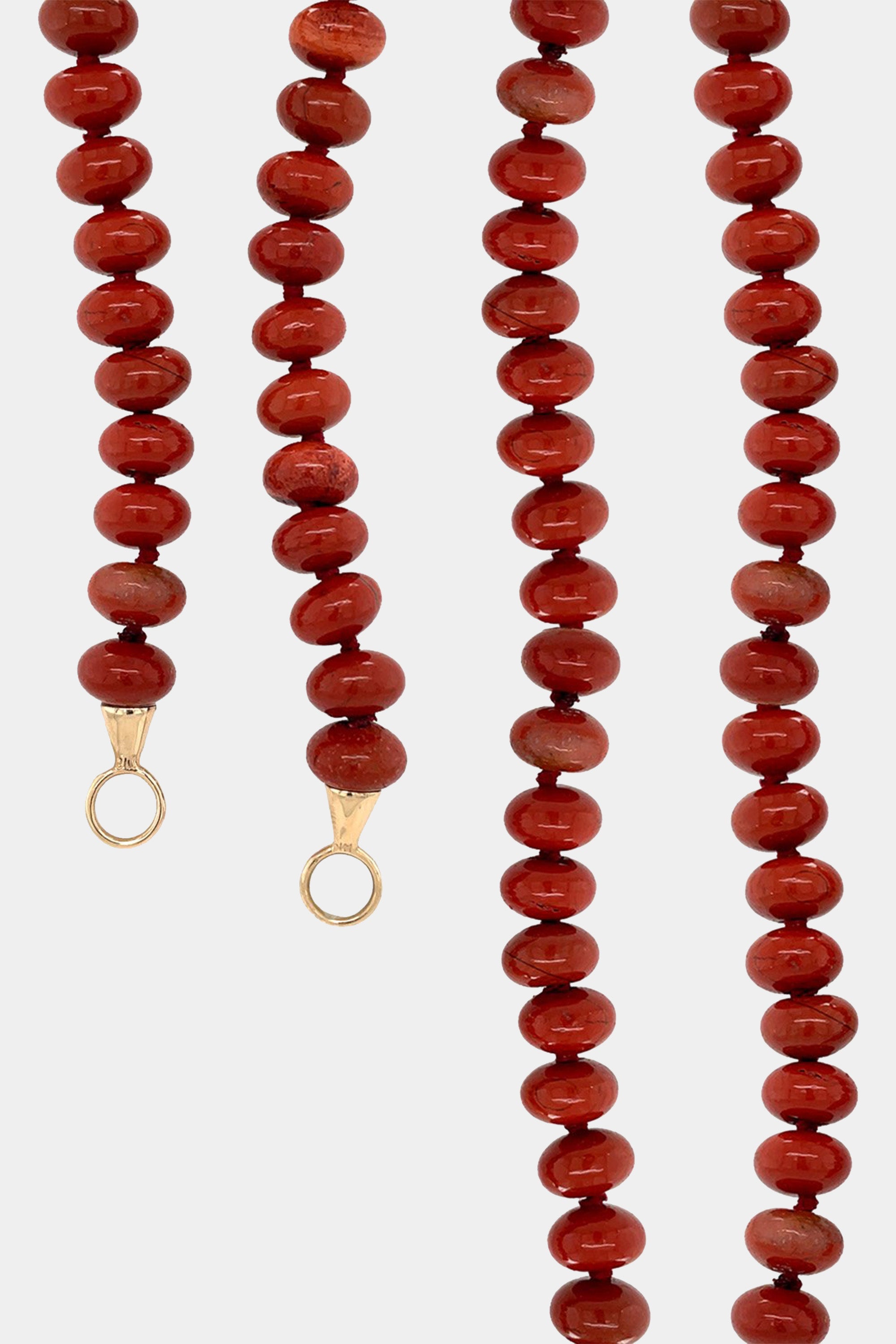 MARLA AARON - RED JASPER STRAND + YG LOOPS