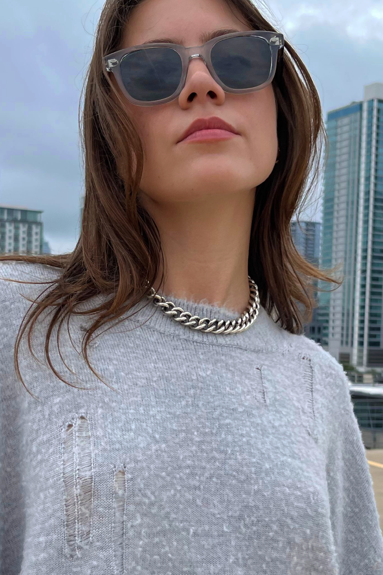 MARLA AARON MEGA CURB CHAIN NECKLACE, SILVER – Kick Pleat MARLA AARON MEGA CURB CHAIN NECKLACE, SILVER – Kick Pleat