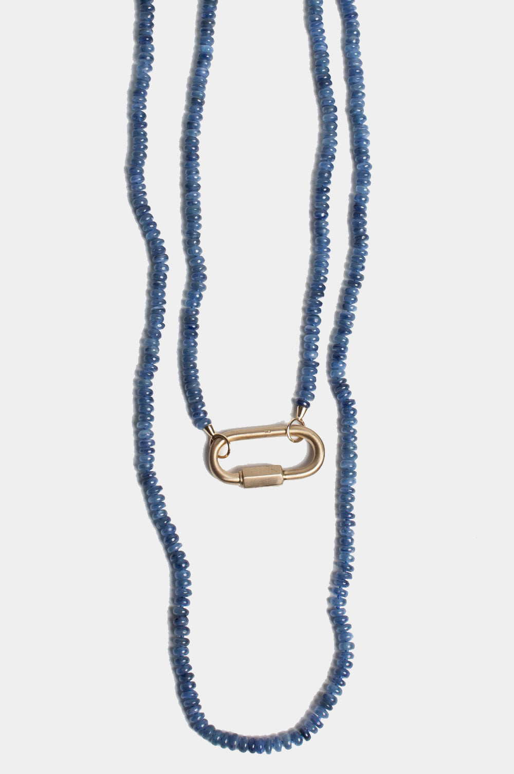 MARLA AARON - KYANITE RONDEL STRAND + Yellow Gold loops