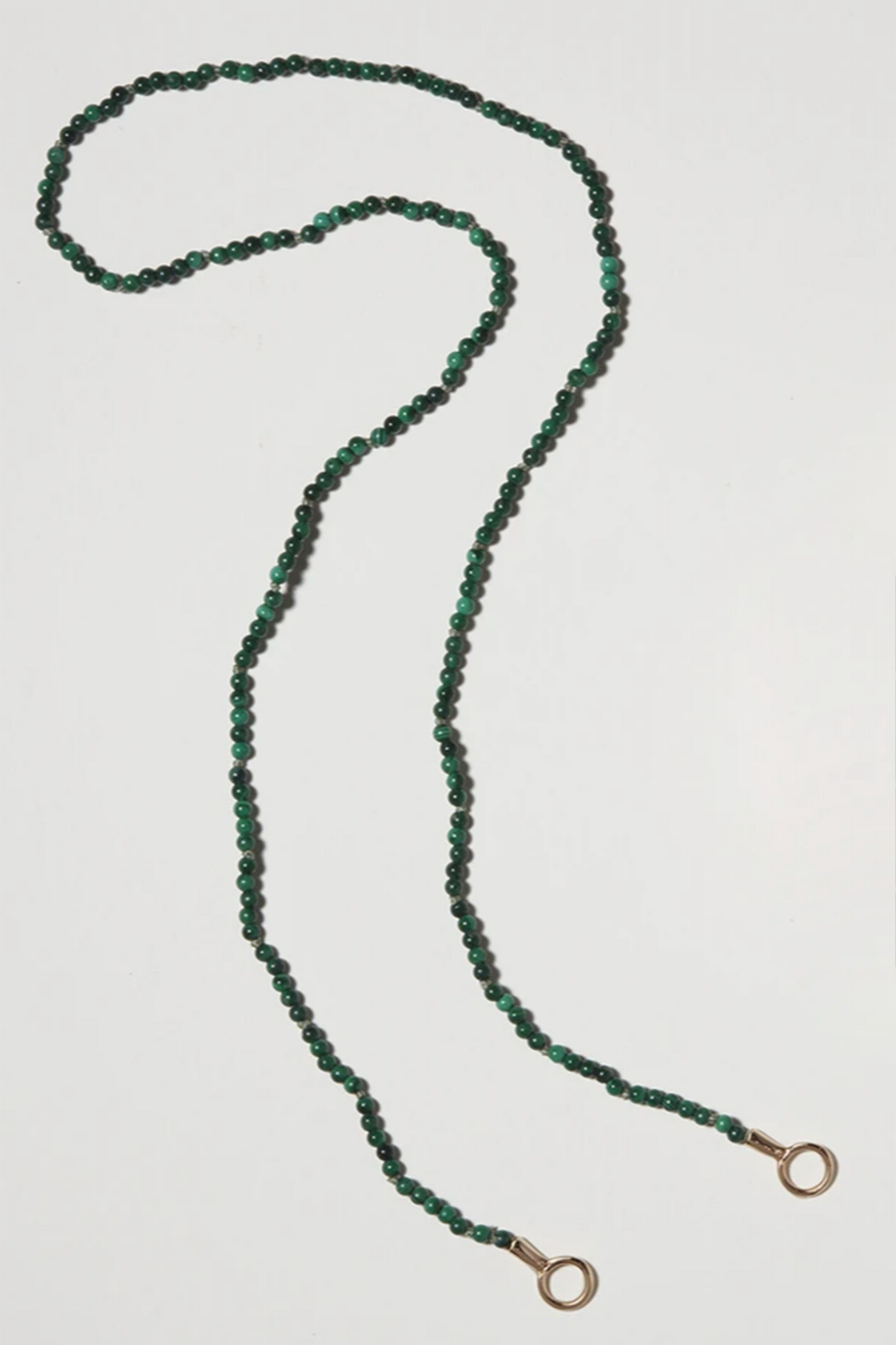 MARLA AARON - MALACHITE ITTY BITTY BEADED STRAND WITH YELLOW GOLD LOOPS