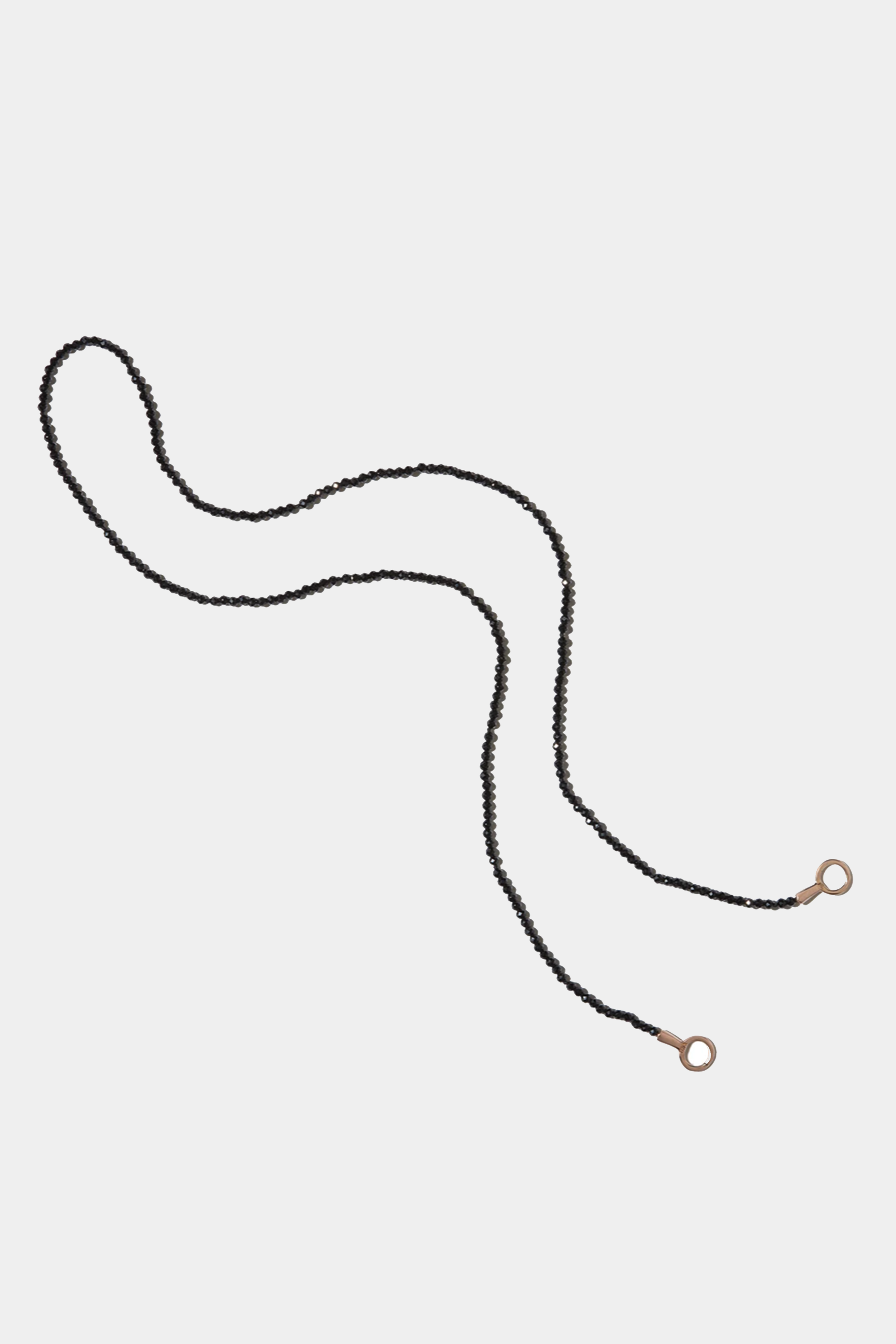 MARLA AARON - Itty Bitty Black Spinel Strand, yellow gold loops