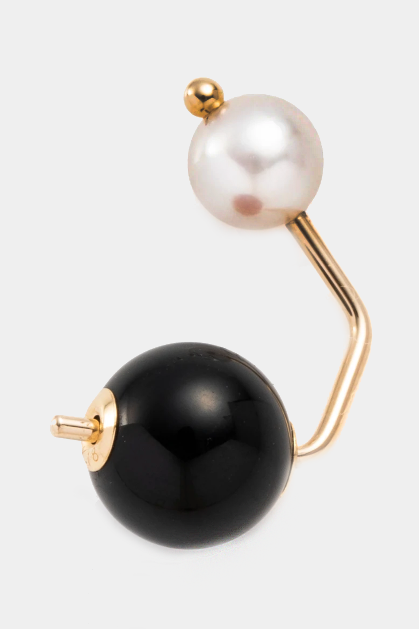 Bumble Bee Pearl Earring, Onyx