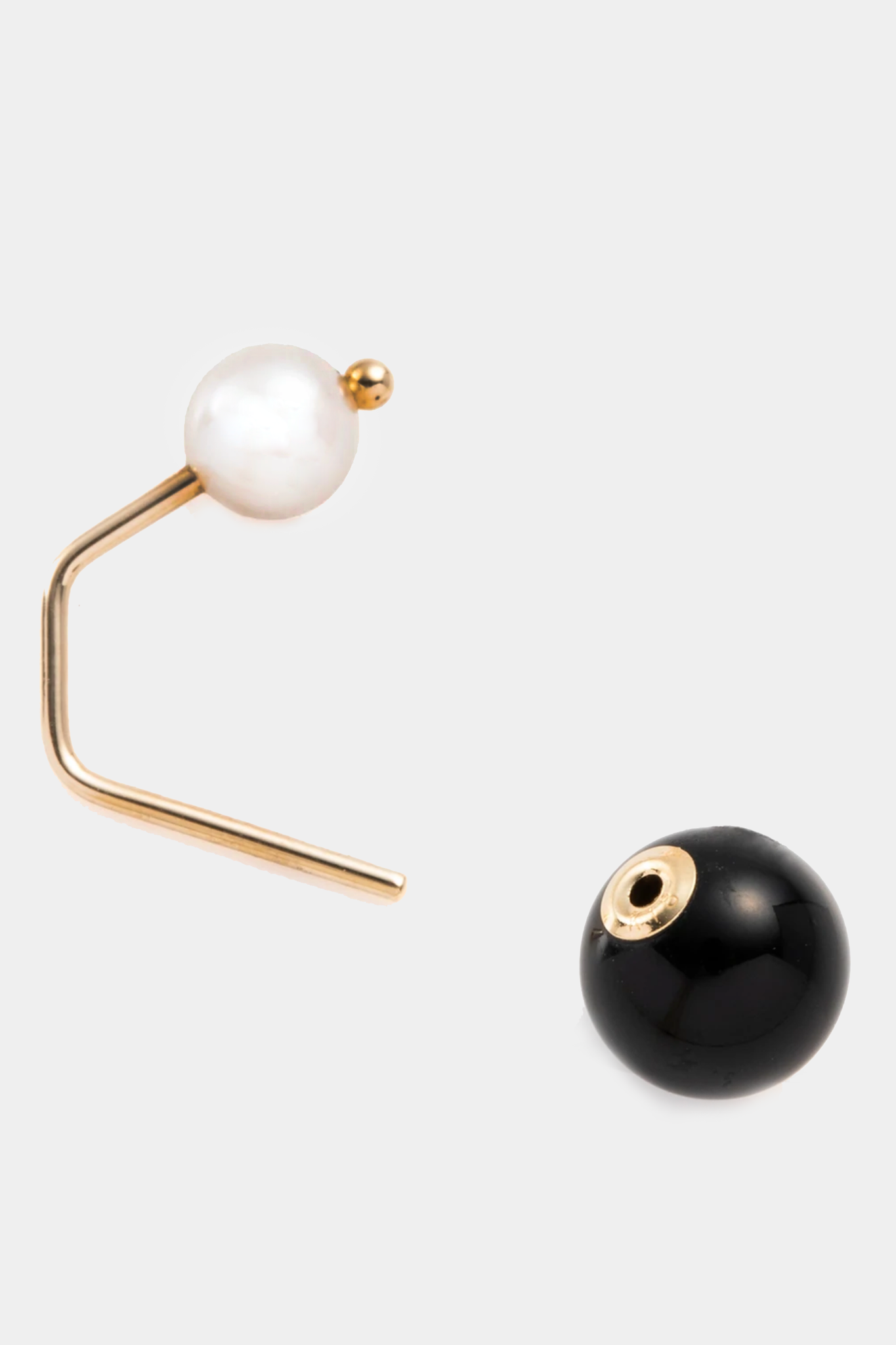 Bumble Bee Pearl Earring, Onyx