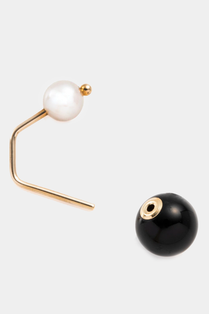 Bumble Bee Pearl Earring, Onyx