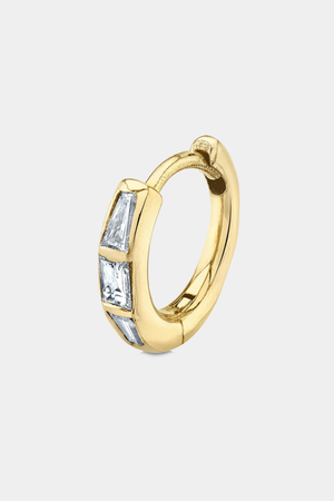 Gabriela Artigas - COLMILLO HUGGIE WITH BAGUETTE DIAMONDS, GOLD