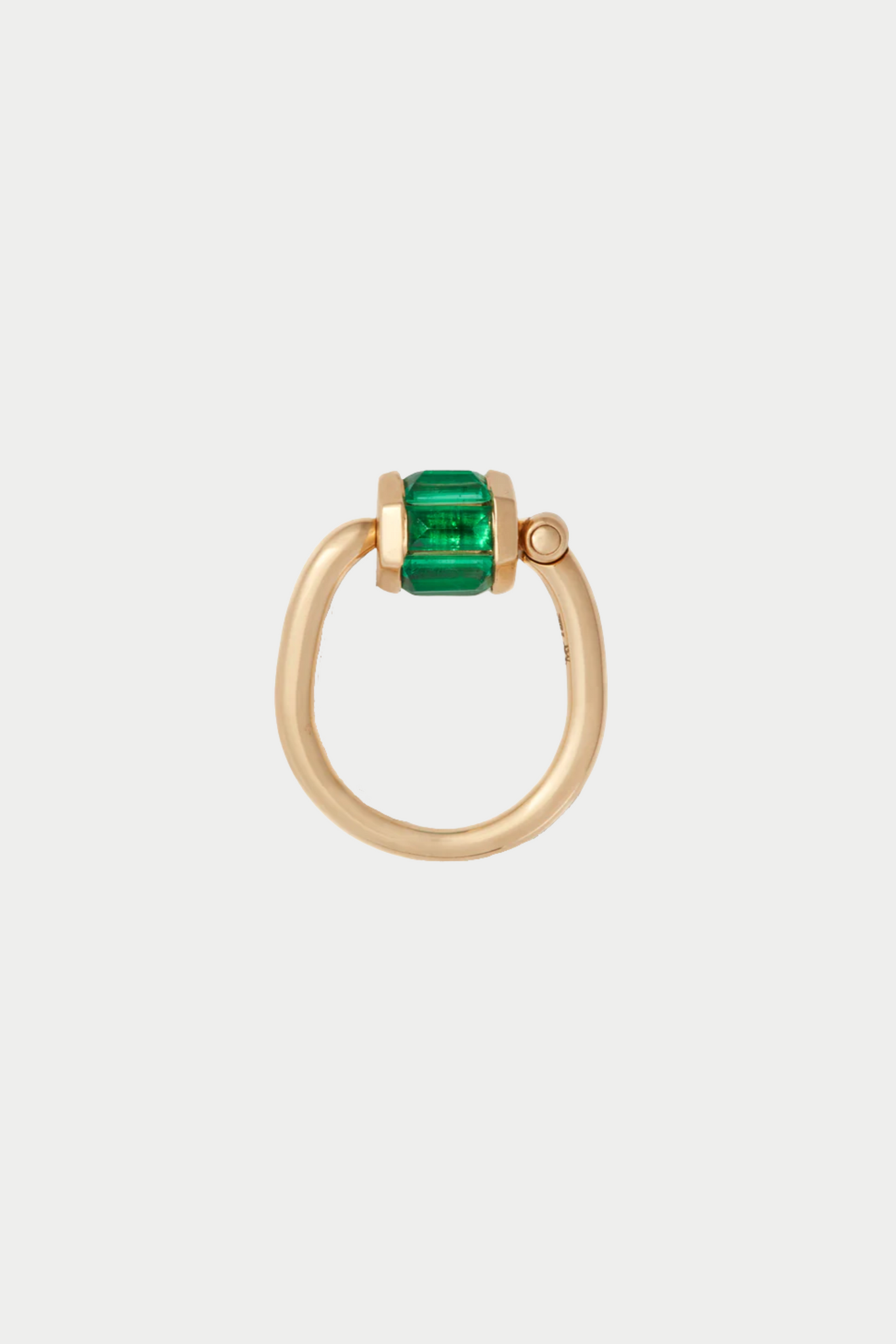 Total Baguette Trundle Lock Ring, Emeralds