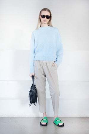 ALLUDE - Round Neck Sweater, Light Blue