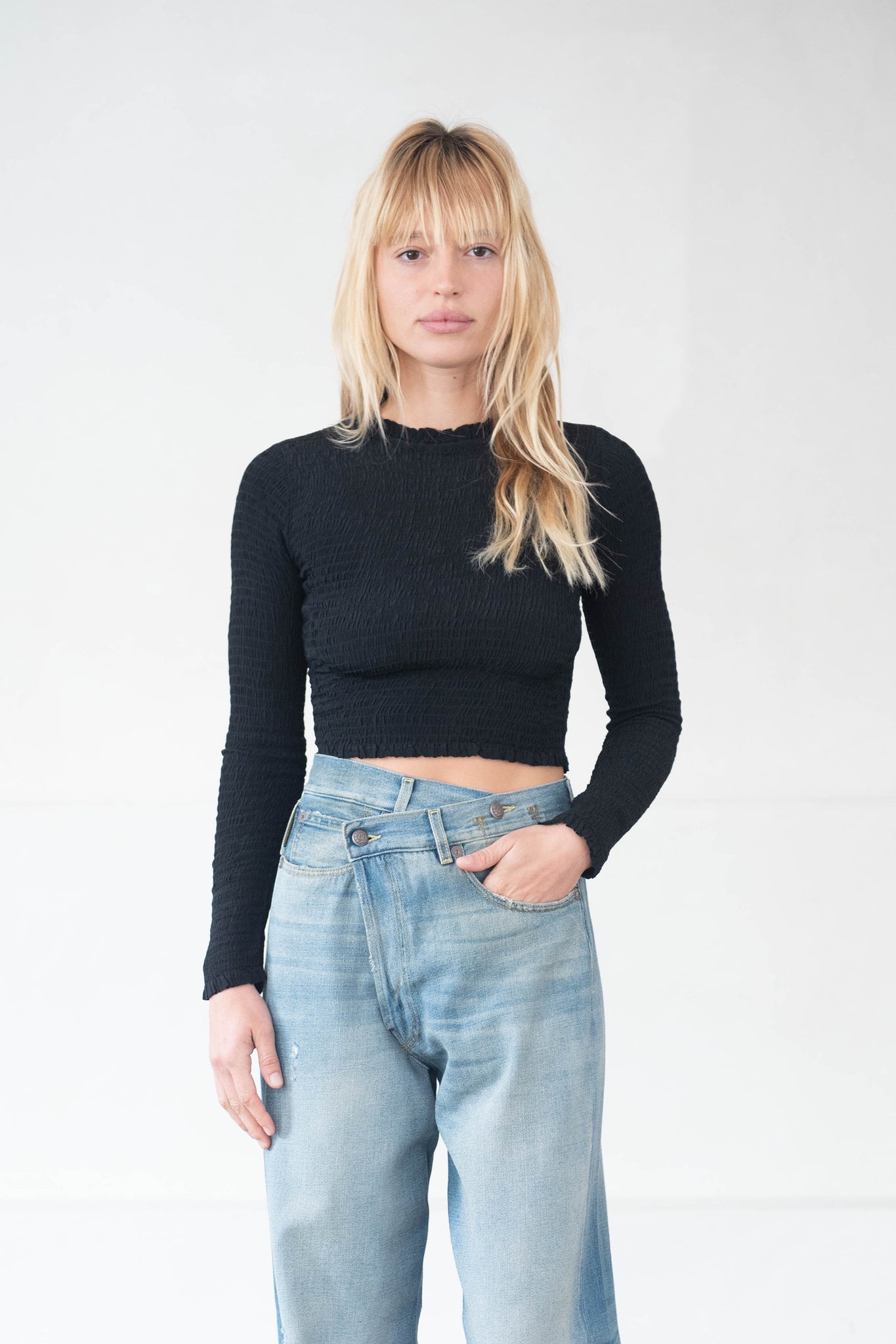 APIECE APART - Alto Smock Top, Black