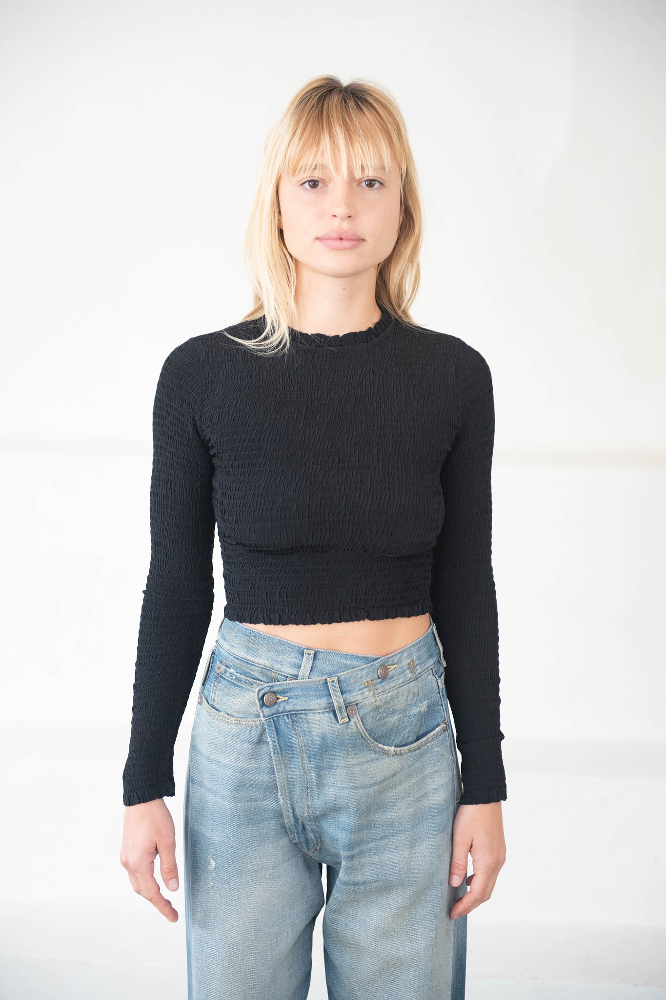 APIECE APART - Alto Smock Top, Black