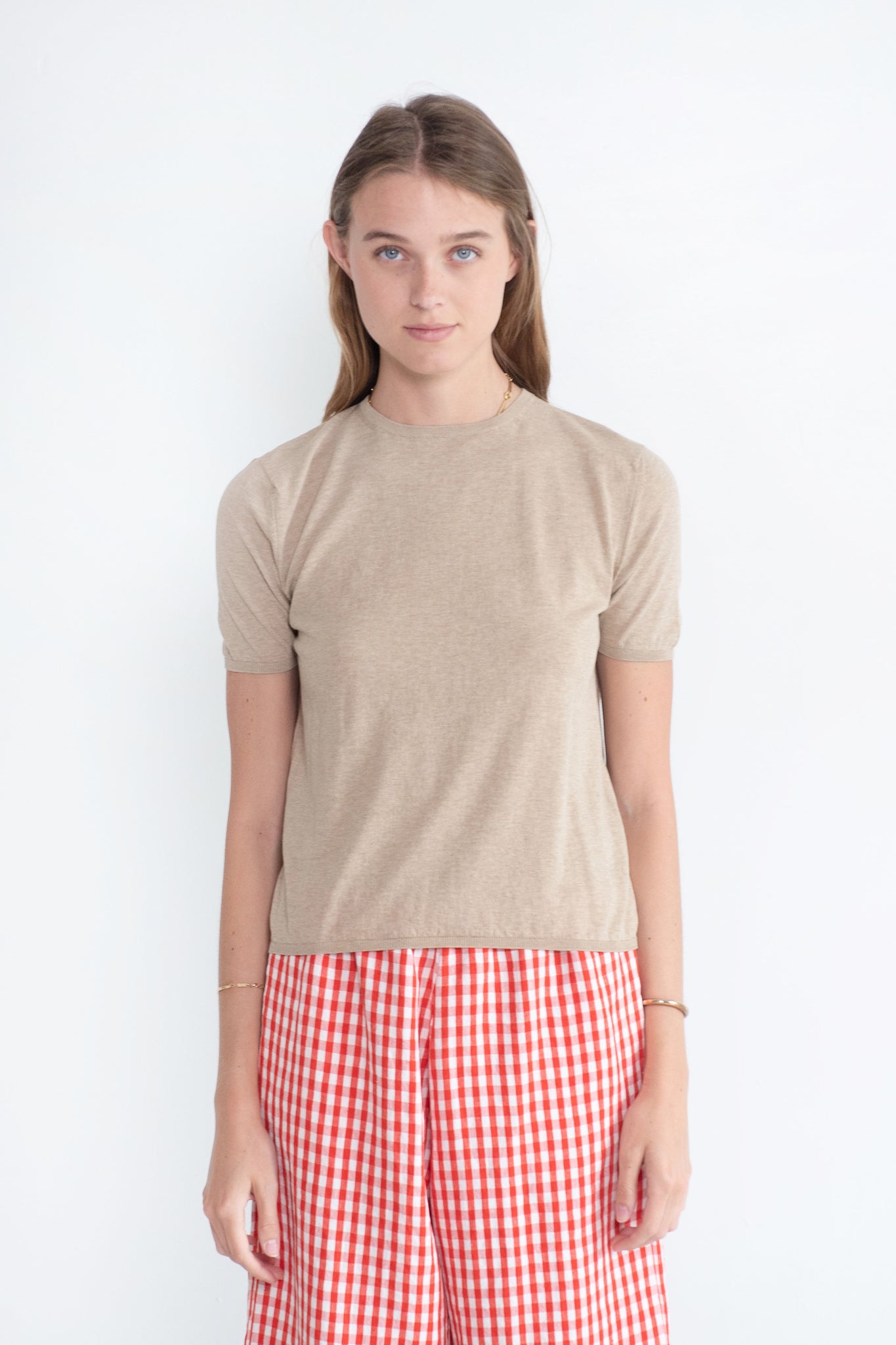 APUNTOB - Short Sleeve Knit, Sand
