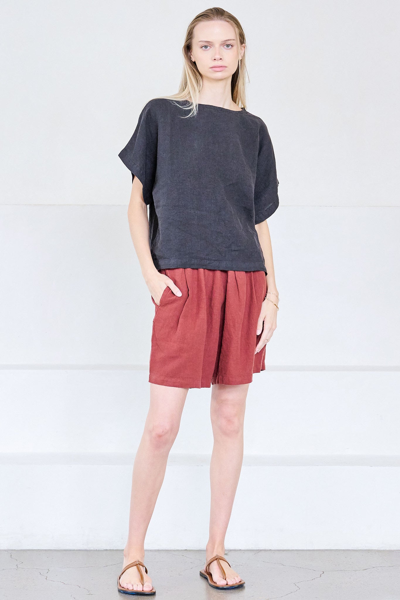 Black Crane - Carpenter Shorts, Brick
