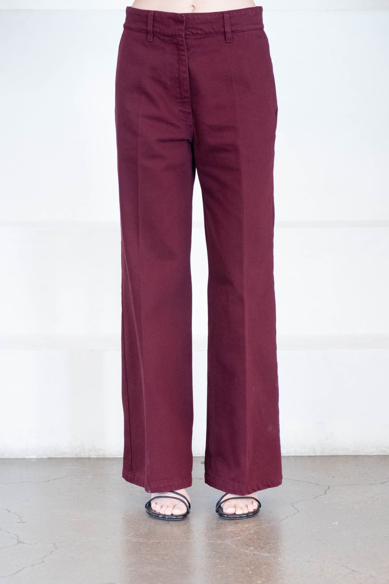 Christian Wijnants - Pantom Long Denim Pants, Burgundy