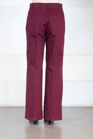 Christian Wijnants - Pantom Long Denim Pants, Burgundy