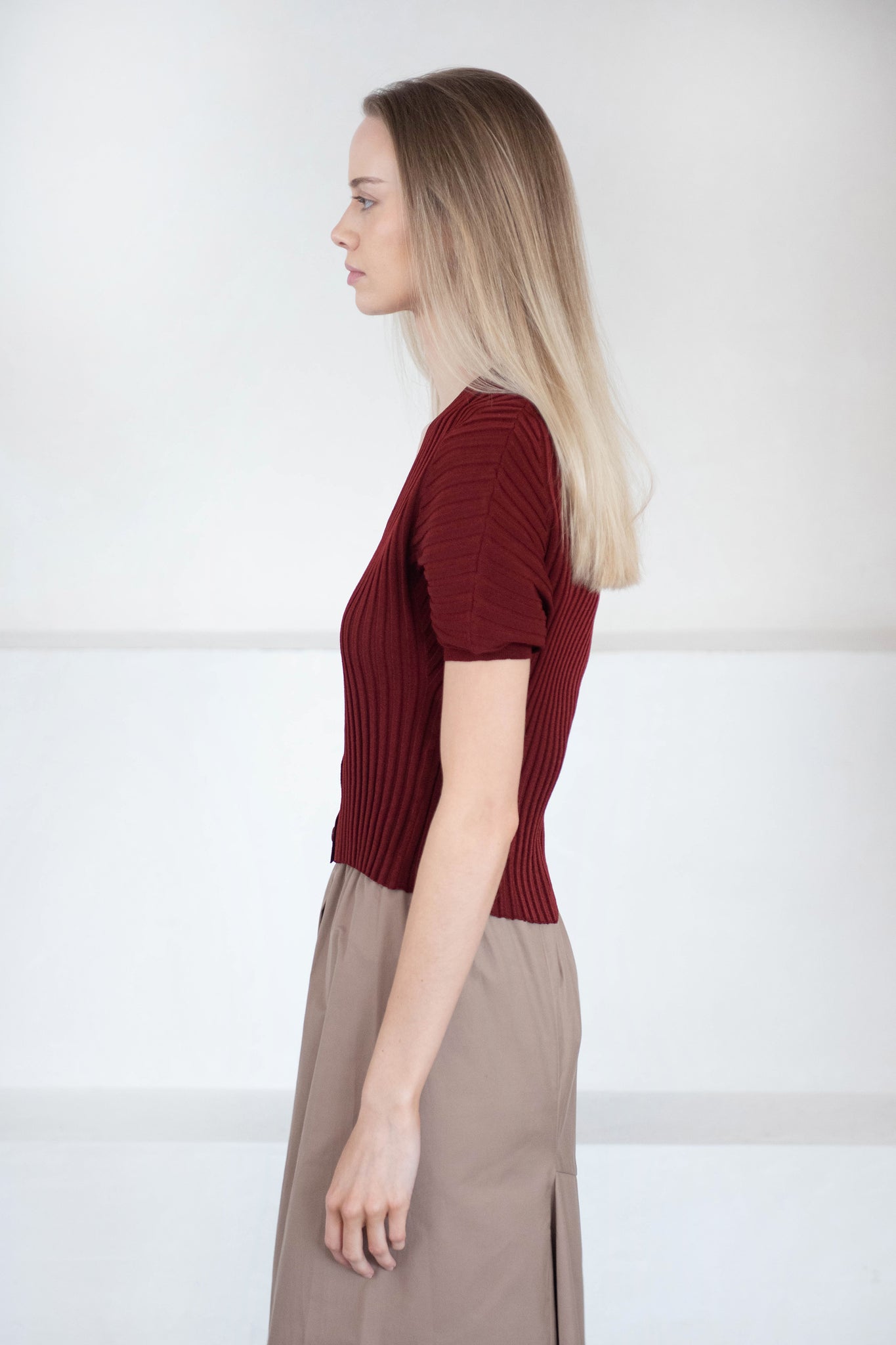 Christian Wijnants - Kesi Ribbed Knit Cardigan, Mahogany