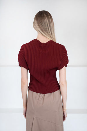 Christian Wijnants - Kesi Ribbed Knit Cardigan, Mahogany