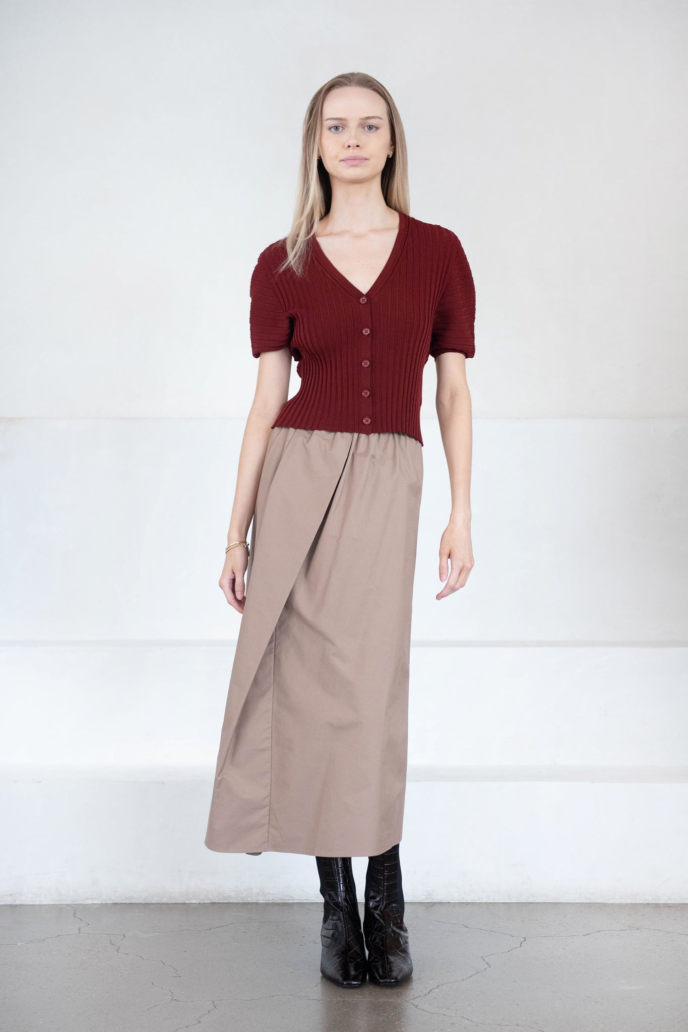 Christian Wijnants - Kesi Ribbed Knit Cardigan, Mahogany