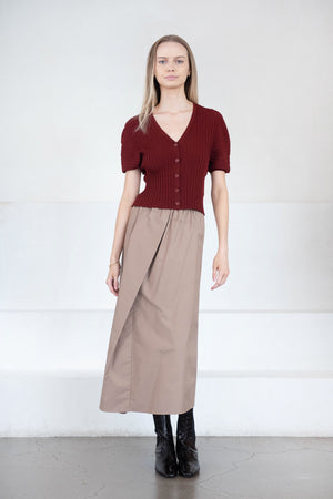Christian Wijnants - Kesi Ribbed Knit Cardigan, Mahogany