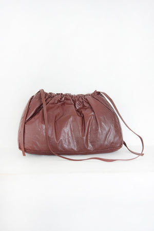 Acude Leather Down Filled Bag, Maroon