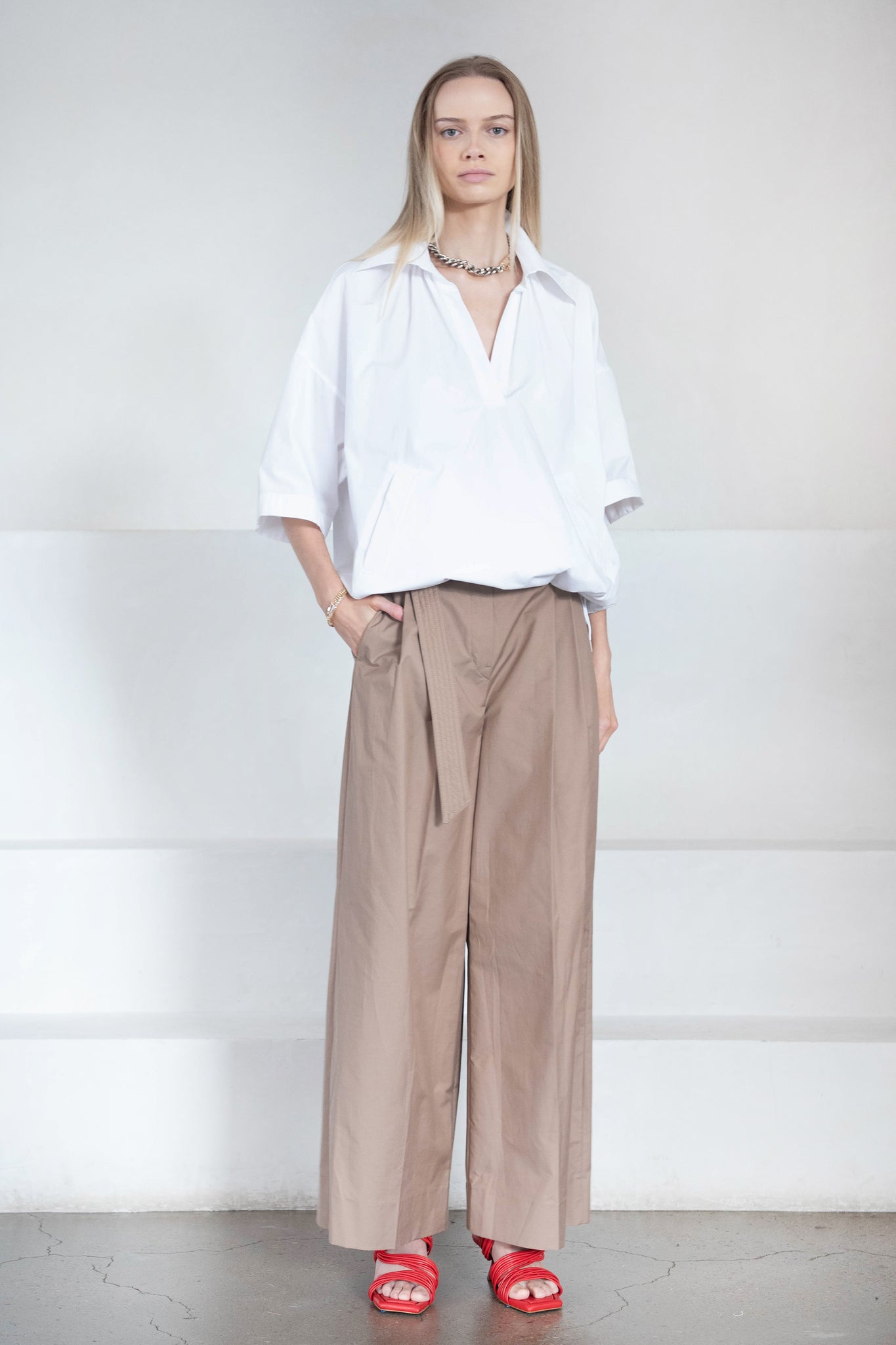 Christian Wijnants - Pliza Pleated Trousers, Sand