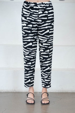 Christian Wijnants - Peruna Cropped Trousers, Black Wild Stripes